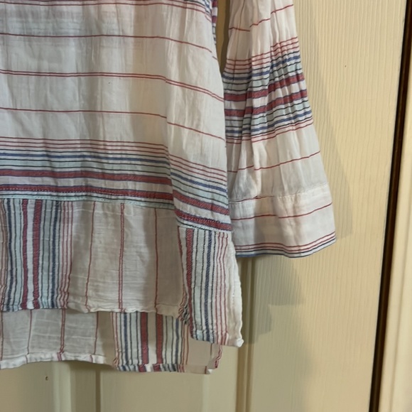 Old Navy Striped Tunic Size M Long Sleeve Tribal Boho Beach Cover Up Nautical - Picture 3 of 6